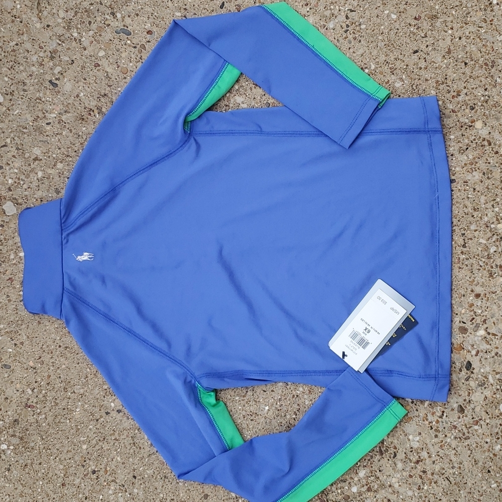 Polo Ralph Lauren Golf II Pullover Blue Gingham UPF 40+ Long Sleeve Top 6X Youth - Picture 7 of 9